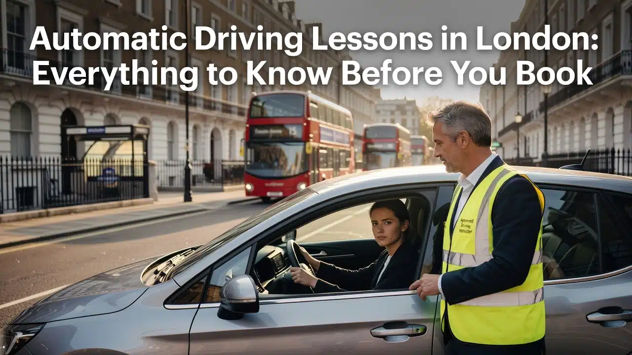 Automatic Driving Lessons in London: Everything to Know Before You Book 1 Professional header image for list-based article: Automatic Driving Lessons in London: Everything to Know B...