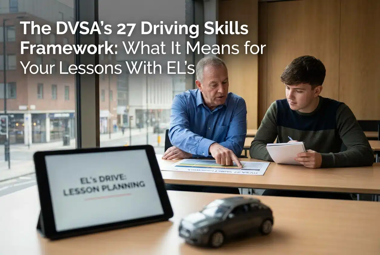 The DVSA's 27 Driving Skills Framework: What It Means for Your Lessons With EL's 1 Professional header image for educational tutorial: The DVSA's 27 Driving Skills Framework: What It Means for...
